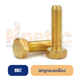 สกรูหัวหกเหลี่ยม ทองเหลือง