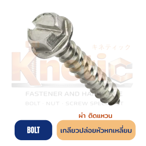 เกลียวปล่อยหัวหกเหลี่ยมผ่า ติดแหวน