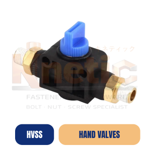ข้อต่อลมนิวเมติกส์วาล์วปรับมือ ตัวผู้ 2 ทาง HVSS