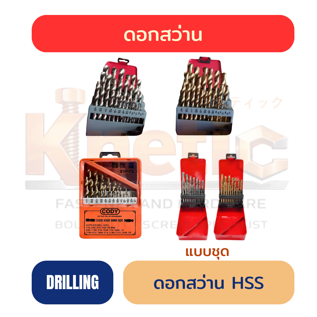 ดอกสว่าน HSS แบบชุด | HSS Drill Bit Set