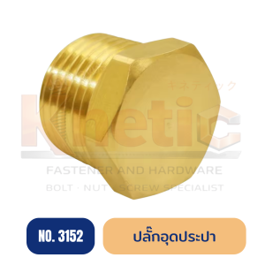 ปลั๊กอุดประปาหัวเหลี่ยม ทองเหลือง No.3152 | ปลั๊กอุดเกลียวหัวเหลี่ยม