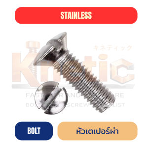 หัวเตเปอร์ผ่าสแตนเลส SUS304 | สกรูหัวเตเปอร์ผ่า